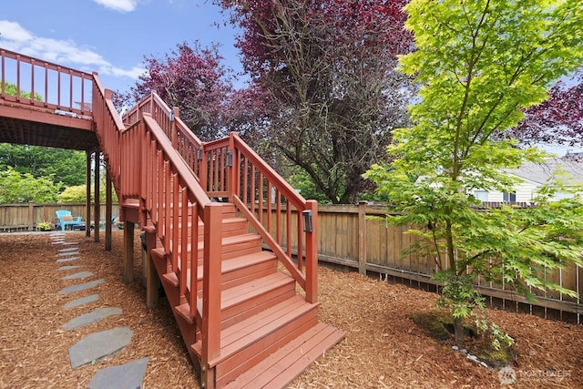 9400 35th Ave SW, Seattle, WA 98126 - deck featuring a fenced backyard and stairway