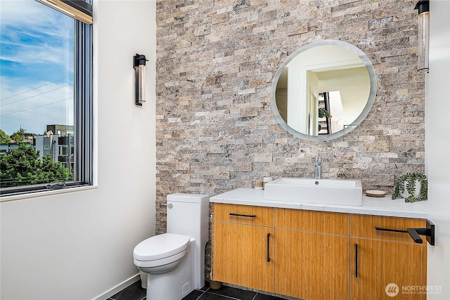 2501 Yale Ave E, Seattle, WA 98102 - bathroom with vanity, plenty of natural light, and tile patterned floors