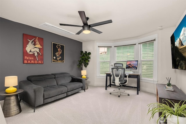 325 23rd Ave E, Seattle, WA 98112 - carpeted home office with ceiling fan