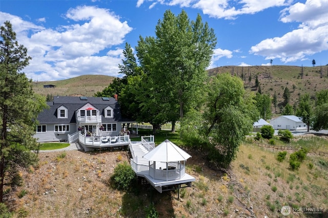 3A Ross Rd, Twisp, WA 98856 - back of house featuring a deck with mountain view