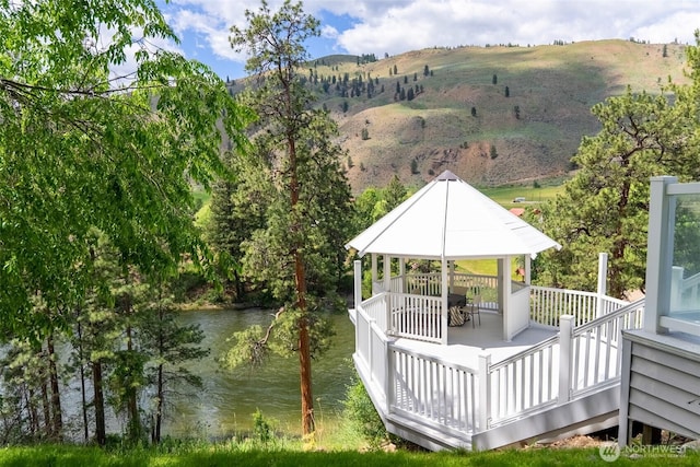 3A Ross Rd, Twisp, WA 98856 - dock area featuring a gazebo and a water and mountain view