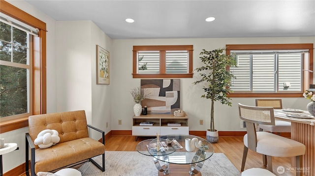 743 94th St N Unit B, Seattle, WA 98103 - living area featuring wood finished floors and recessed lighting