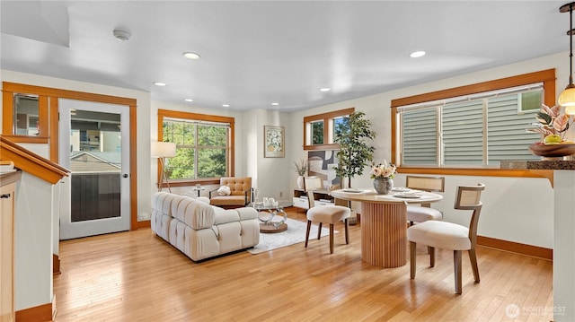 743 94th St N Unit B, Seattle, WA 98103 - living room with light wood-style floors and recessed lighting