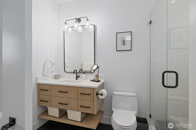 3847 Swiftwater Dr, Cle Elum, WA 98922 - bathroom featuring a shower stall and vanity