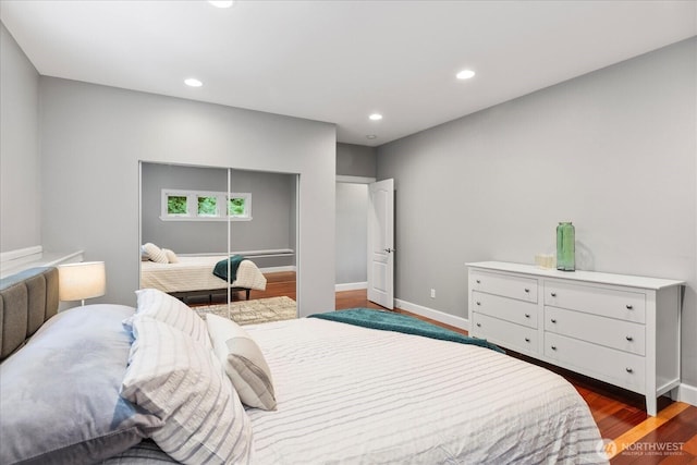 3811 N Dale St, Tacoma, WA 98407 - bedroom featuring wood finished floors, recessed lighting, and a closet