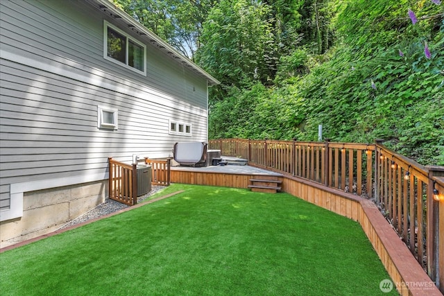 3811 N Dale St, Tacoma, WA 98407 - view of grassy yard with a wooden deck