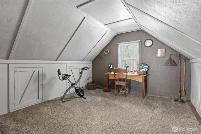 48911 Mountain Loop Hwy, Granite Falls, WA 98252 - carpeted home office featuring lofted ceiling