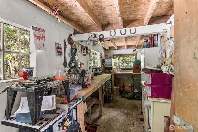 48911 Mountain Loop Hwy, Granite Falls, WA 98252 - miscellaneous room featuring a workshop area and concrete floors