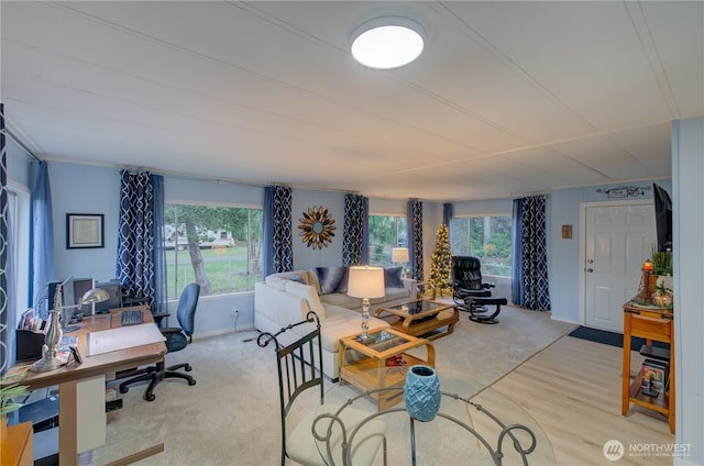 1411 297th Ln, Ocean Park, WA 98640 - living room with an office area and wood finished floors