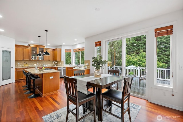 1402 180th Ave E, Lake Tapps, WA 98391 - dining space with wood finished floors and recessed lighting