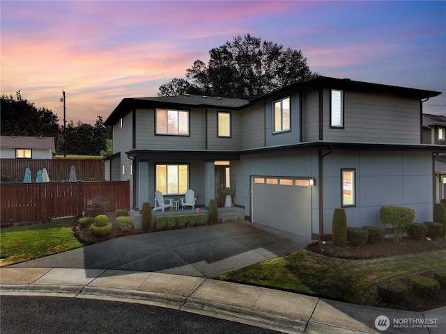 24220 93rd Ct S, Kent, WA 98030 - view of front of home with covered porch, a garage, and driveway