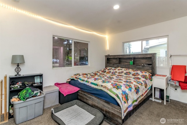 8715 Whitewood Loop SE, Yelm, WA 98597 - bedroom with carpet and recessed lighting