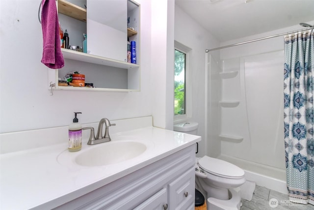 8715 Whitewood Loop SE, Yelm, WA 98597 - full bath with vanity and a shower with shower curtain