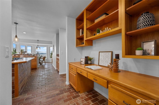 3995 Bay Ln, Anacortes, WA 98221 - office area with built in study area and brick floors