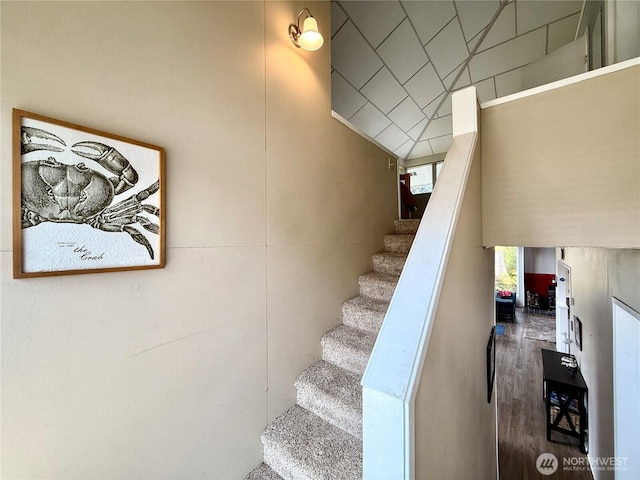 877 Mount Olympus Ave SE, Ocean Shores, WA 98569 - stairway featuring wood finished floors