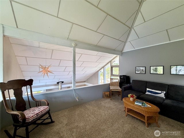 877 Mount Olympus Ave SE, Ocean Shores, WA 98569 - carpeted living area with vaulted ceiling