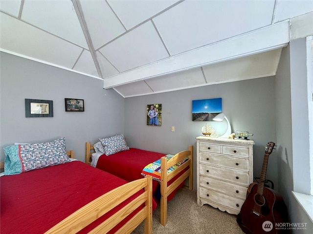 877 Mount Olympus Ave SE, Ocean Shores, WA 98569 - bedroom with carpet flooring and lofted ceiling