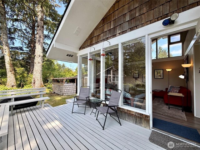 877 Mount Olympus Ave SE, Ocean Shores, WA 98569 - view of wooden deck