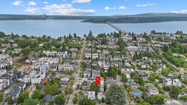 1110 Martin Luther King Jr Way S Unit A, Seattle, WA 98144 - aerial view of property and surrounding area featuring a water and mountain view