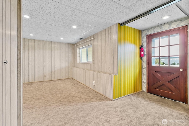 29432 59th Ave S, Auburn, WA 98001 - foyer with carpet, wood walls, and recessed lighting
