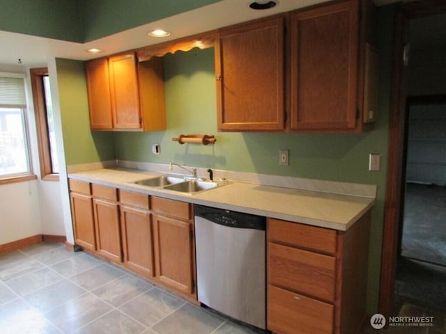 725 W Main, Morton, WA 98356 - kitchen with dishwasher, light countertops, recessed lighting, and brown cabinets