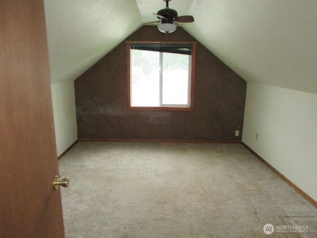 725 W Main, Morton, WA 98356 - bonus room featuring vaulted ceiling, a ceiling fan, and carpet floors