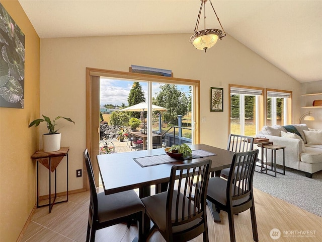 206 Buckhorn, Sequim, WA 98382 - dining space featuring lofted ceiling and baseboards