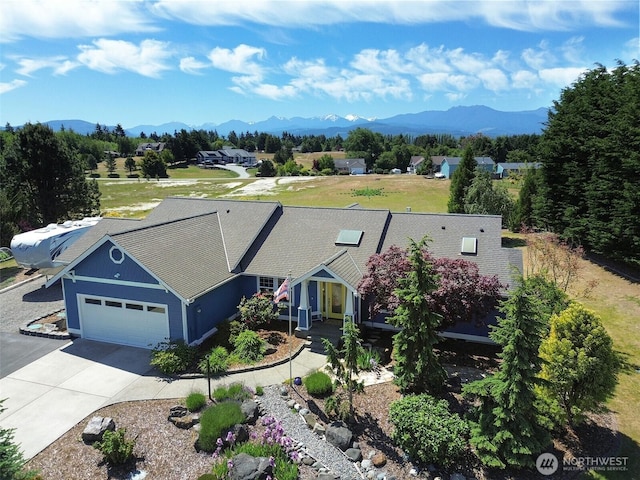 206 Buckhorn, Sequim, WA 98382 - aerial view of property and surrounding area with mountains