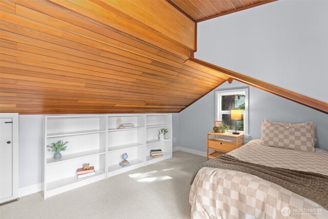 13527 23rd Ave NE, Seattle, WA 98125 - carpeted bedroom with wood ceiling and vaulted ceiling