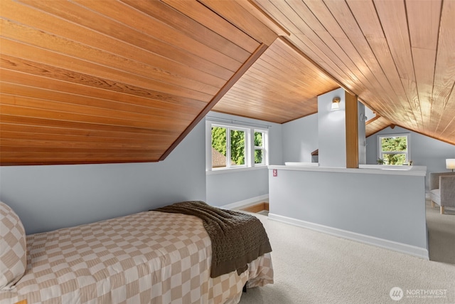 13527 23rd Ave NE, Seattle, WA 98125 - carpeted bedroom with wood ceiling, multiple windows, and lofted ceiling