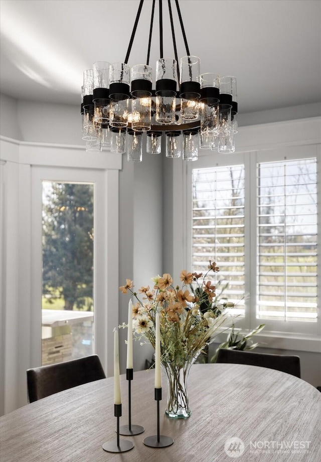 5681 Lenz Pl, Langley, WA 98260 - dining room with a chandelier