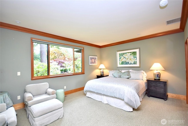 133 Fairway Pl, Sequim, WA 98382 - carpeted bedroom with crown molding