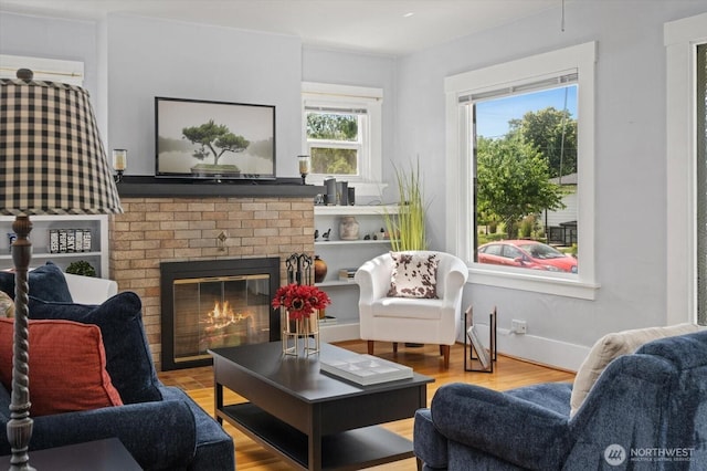 12 Newell St, Walla Walla, WA 99362 - living room with a fireplace and wood finished floors