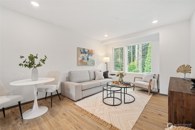 1339 Nolta Loop NE, Bainbridge Island, WA 98110 - living room with light wood-style flooring and recessed lighting