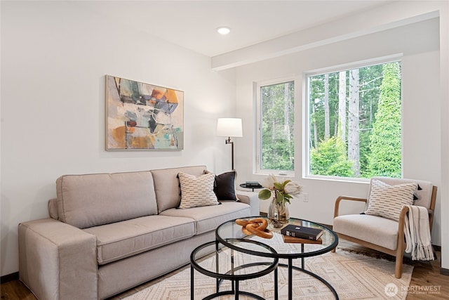 1339 Nolta Loop NE, Bainbridge Island, WA 98110 - living area with wood finished floors and recessed lighting