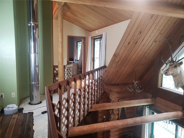 70 NE Wanda Ln, Belfair, WA 98528 - stairs with wooden ceiling