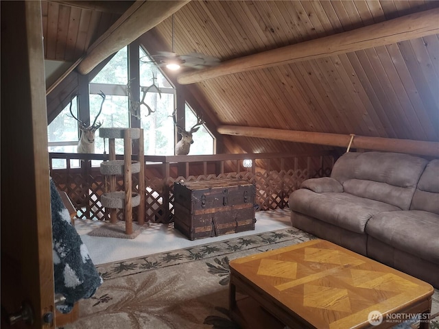 70 NE Wanda Ln, Belfair, WA 98528 - carpeted living area featuring wood ceiling