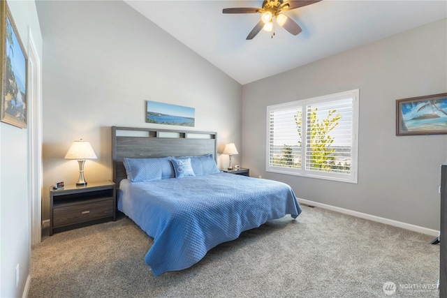7103 Hazel Pl SE, Auburn, WA 98092 - carpeted bedroom featuring lofted ceiling and a ceiling fan