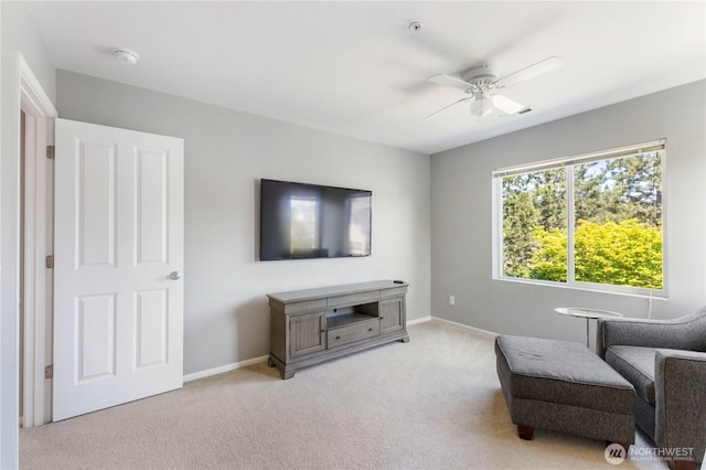 7103 Hazel Pl SE, Auburn, WA 98092 - living area with light carpet and ceiling fan