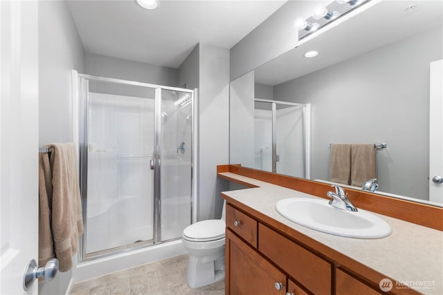 7103 Hazel Pl SE, Auburn, WA 98092 - bathroom featuring a stall shower and vanity