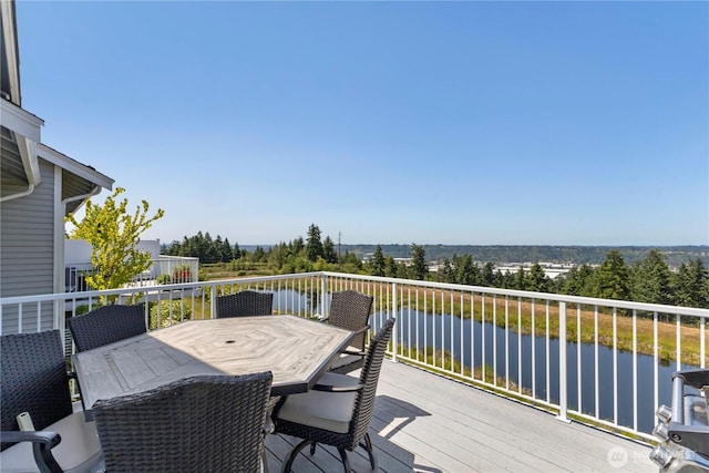 7103 Hazel Pl SE, Auburn, WA 98092 - deck featuring a water view and outdoor dining area