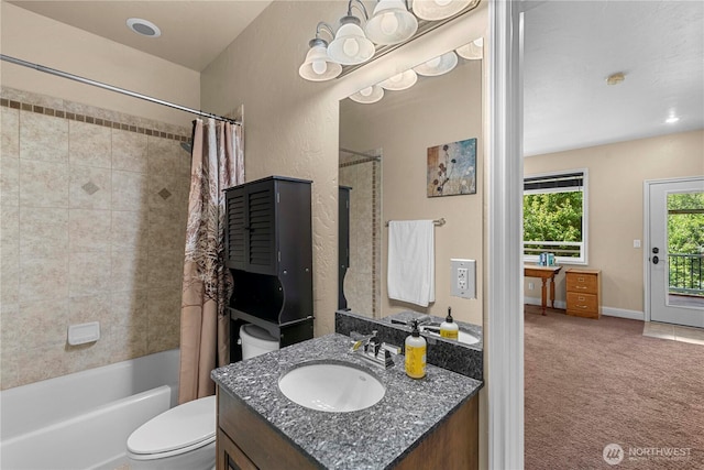 1075 Ridge Crest Dr, Wenatchee, WA 98801 - bathroom featuring shower / bathtub combination with curtain and vanity