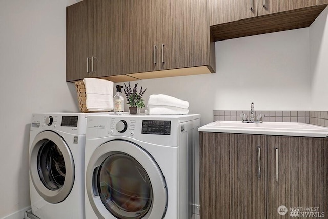 8707 116th Ave NE Unit A, Kirkland, WA 98033 - washroom featuring independent washer and dryer and cabinet space
