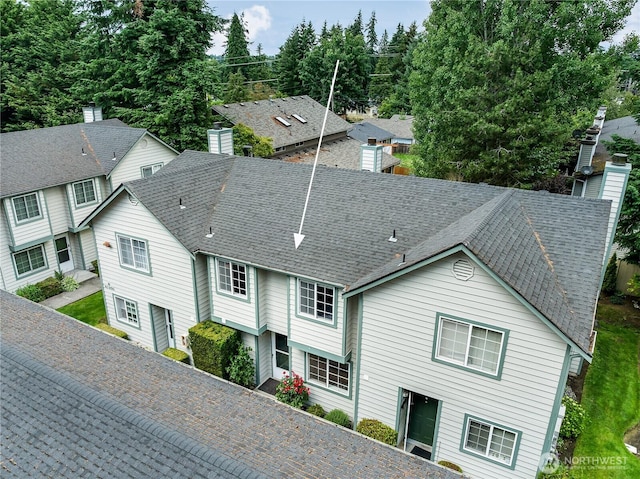 21305 50th Ave W Unit B2, Mountlake Terrace, WA 98043 - view of front of house with a chimney and a shingled roof