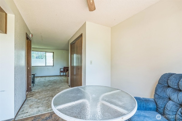 238 NE Damson Pl, College Place, WA 99324 - interior space featuring a textured ceiling and carpet floors