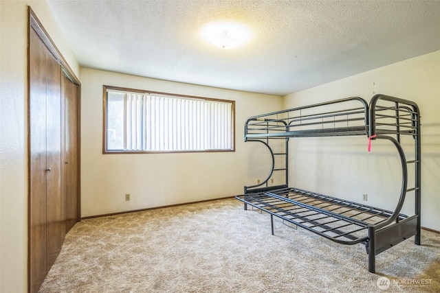 238 NE Damson Pl, College Place, WA 99324 - unfurnished bedroom featuring carpet floors, a textured ceiling, and a closet
