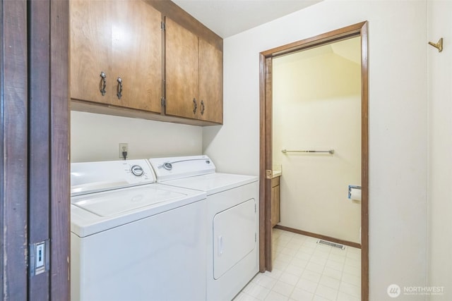 238 NE Damson Pl, College Place, WA 99324 - laundry room featuring separate washer and dryer and cabinet space