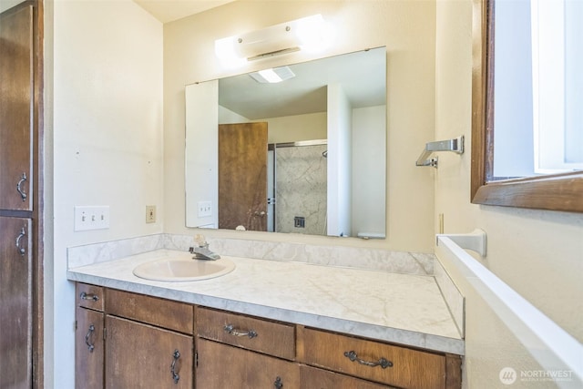238 NE Damson Pl, College Place, WA 99324 - full bathroom with vanity and an enclosed shower