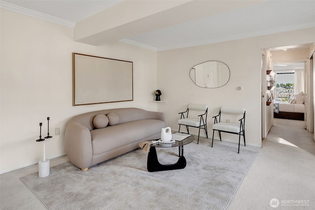 1200 Boylston Ave Unit 901, Seattle, WA 98101 - carpeted living area featuring crown molding and baseboards