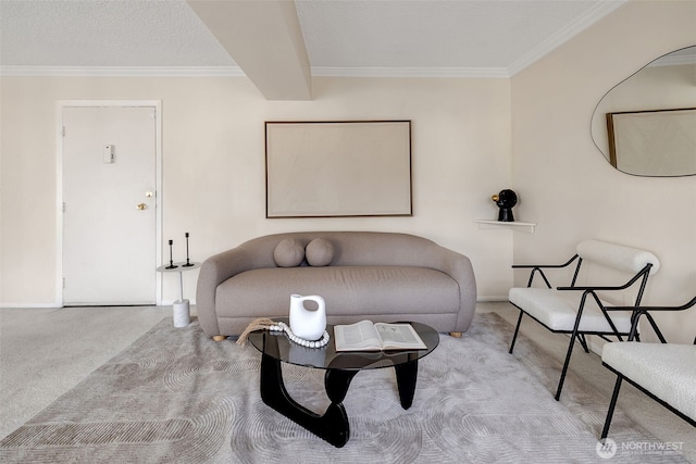 1200 Boylston Ave Unit 901, Seattle, WA 98101 - carpeted living room with crown molding and baseboards